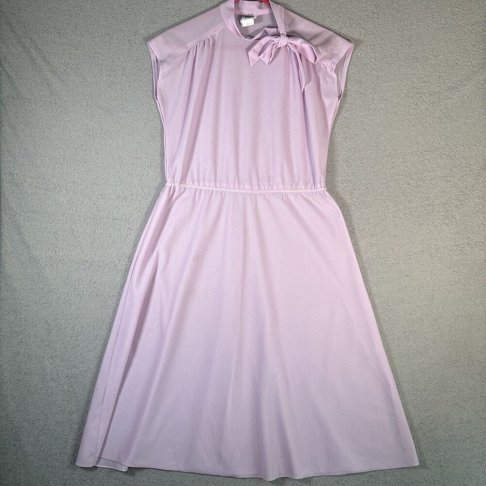 Vintage Miss Oops California Lilac Purple Dress Sleeveless‎ Midi Semi Sheer